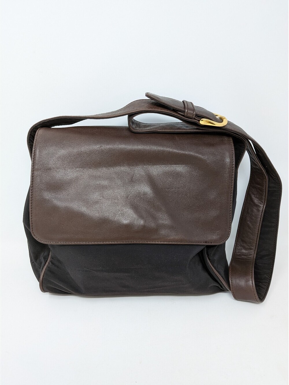 TALBOTS Vintage Brown Leather Crossbody Shoulder Bag Messenger Purse Korea